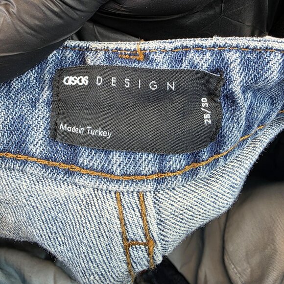 ASOS DESIGN Jeans Womens 25 Blue High Rise High Waisted Wide Leg Denim Baggy - Picture 9 of 11